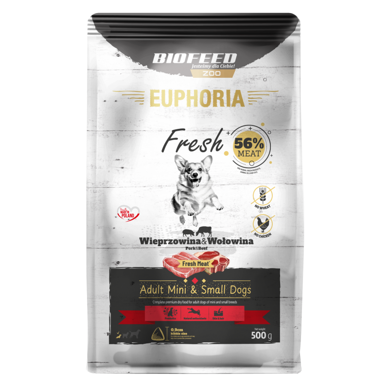 EUPHORIA Fresh z wieprzowiną i wołowiną XS/S 0,5 kg