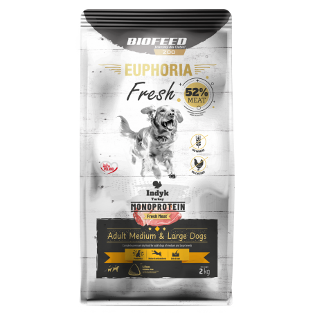 EUPHORIA Fresh Turkey Monoprotein L/XL 2 kg-9190
