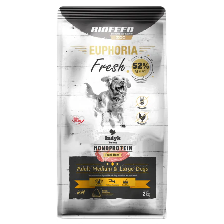 EUPHORIA Fresh Turkey Monoprotein L/XL 2 kg-9190