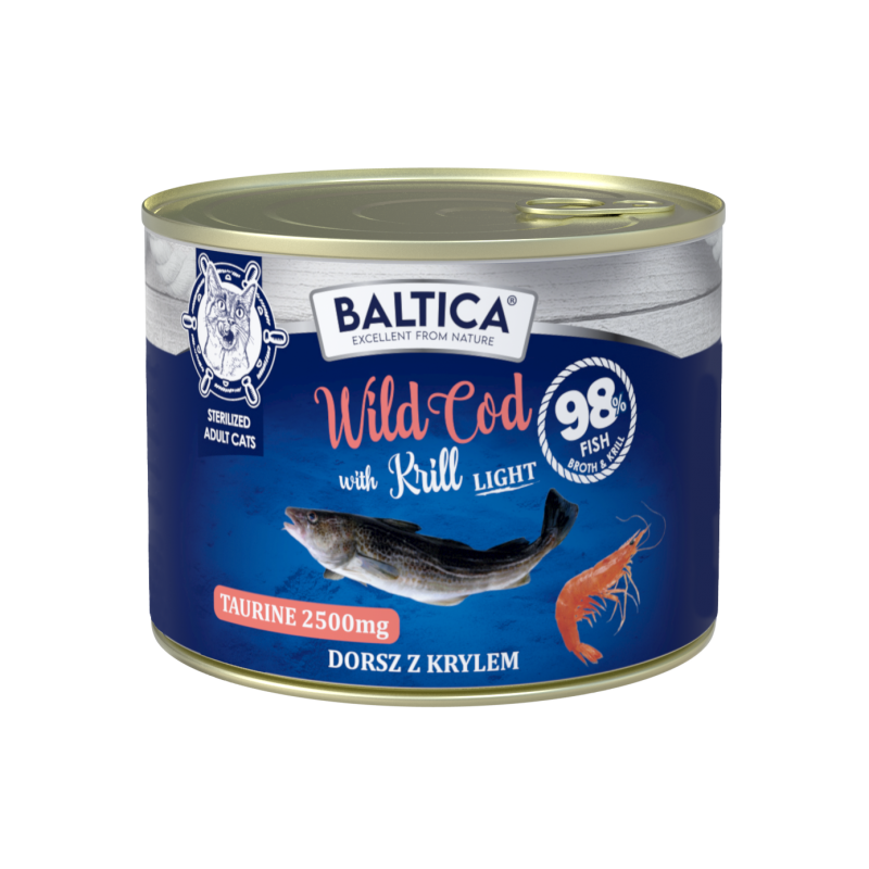 Baltica Excellent kot dorosły Dorsz z Krylem Light 185 g
