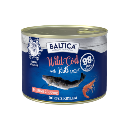 Baltica Excellent kot dorosły Dorsz z Krylem Light 185 g