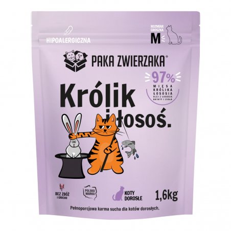Paka Zwierzaka Królik z łososiem dla kota 1,5 kg