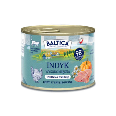 Baltica mokra karma dla kota Indyk 185 g