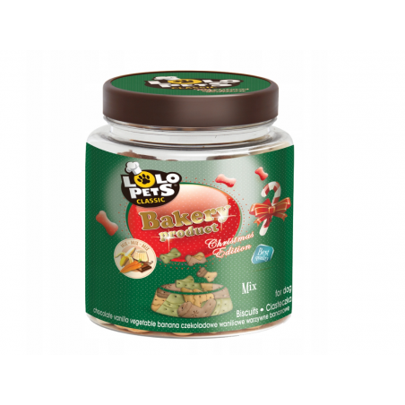 LOLO PETS CIASTKA DLA PSA ŚWIĄTECZNY MIX W SŁOIKU 240G LO-80791
