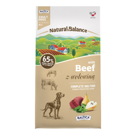 BALTICA Natural & Balance Wołowina M/L 9 kg
