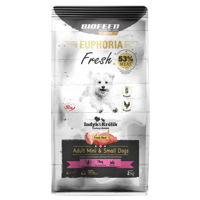 EUPHORIA Fresh z indykiem i królikiem XS/S 2 kg