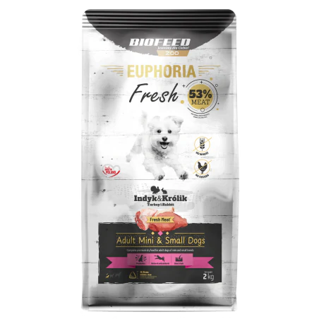EUPHORIA Fresh z indykiem i królikiem XS/S 2 kg