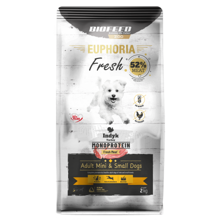 EUPHORIA Fresh Turkey Monoprotein XS/S 2 kg-9191