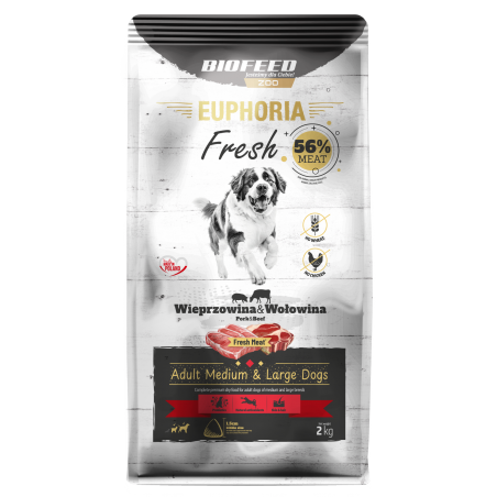 EUPHORIA Fresh z wieprzowiną i wołowiną M/L 2 kg-9199