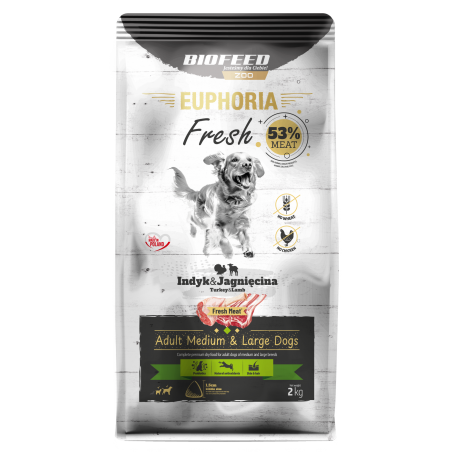Euphoria Fresh Indyk z jagnięciną M/L 2 kg-9195