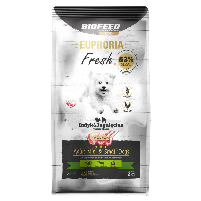 Euphoria Fresh Indyk z jagnięciną XS/S 2 kg