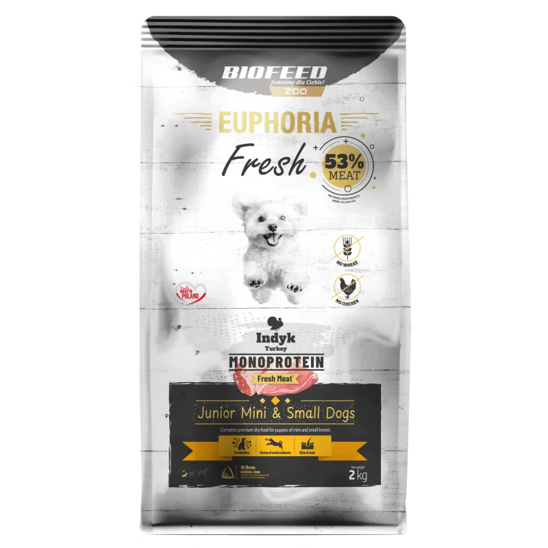EUPHORIA Fresh Indyk Monoprotein Junior XS/S 2 kg