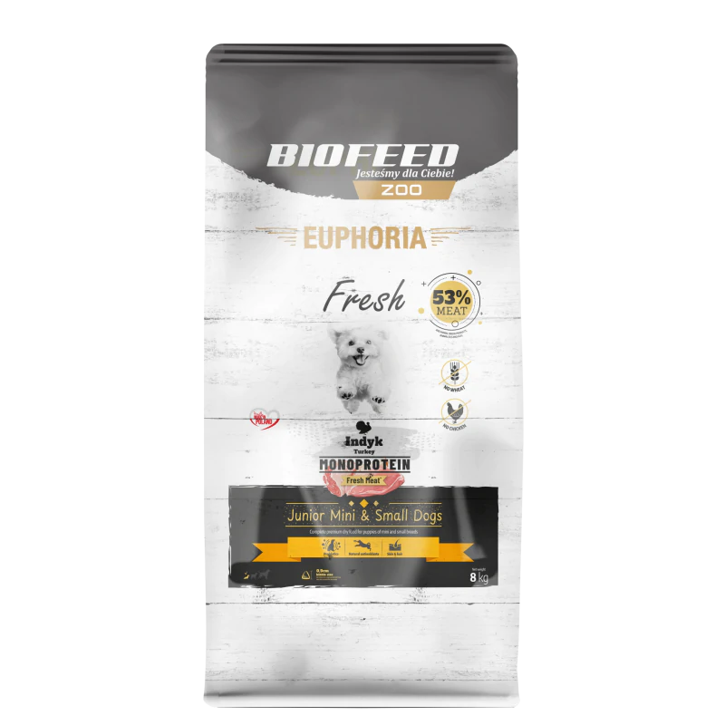 EUPHORIA Fresh Indyk Monoprotein Junior XS/S 8 kg