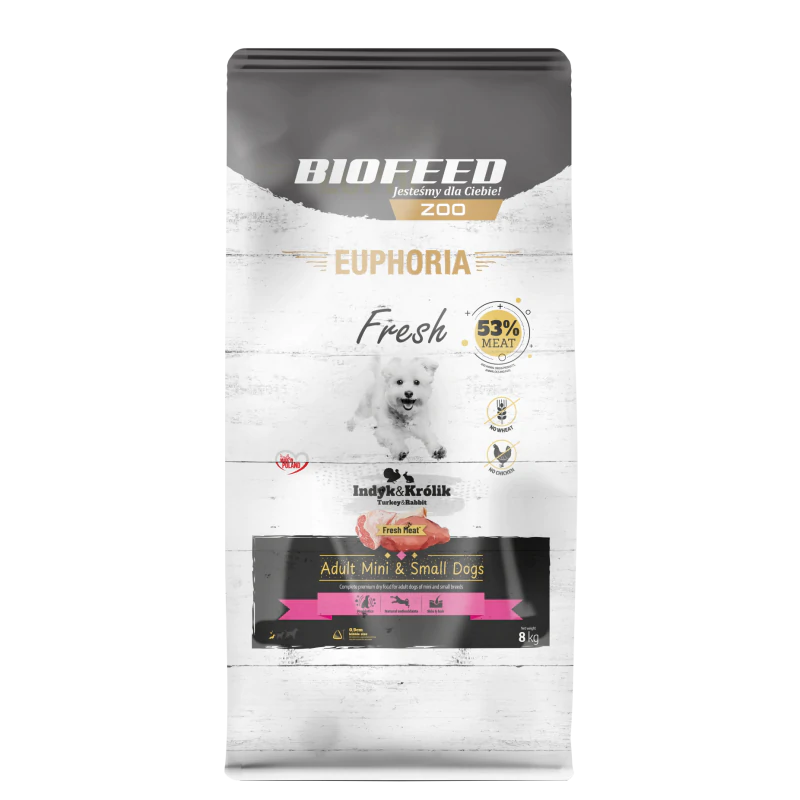 Euphoria Fresh z indykiem i królikiem XS/S 8 kg