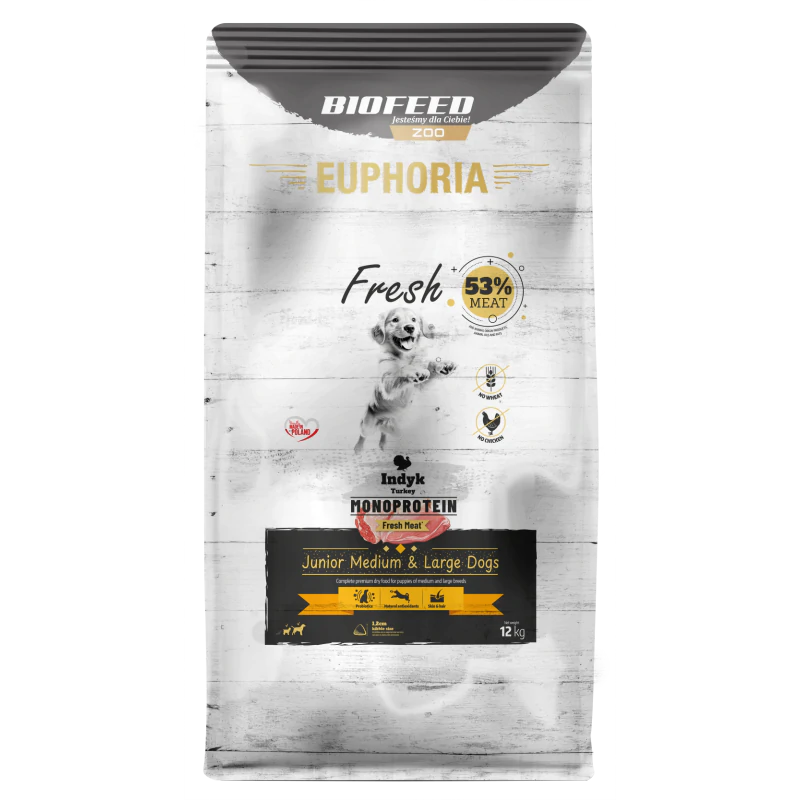 EUPHORIA Fresh Turkey Monoprotein M/L 12 kg