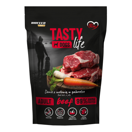 Mokra karma dla psów Tasty Dogs Life WOŁOWINA 90% 500 g