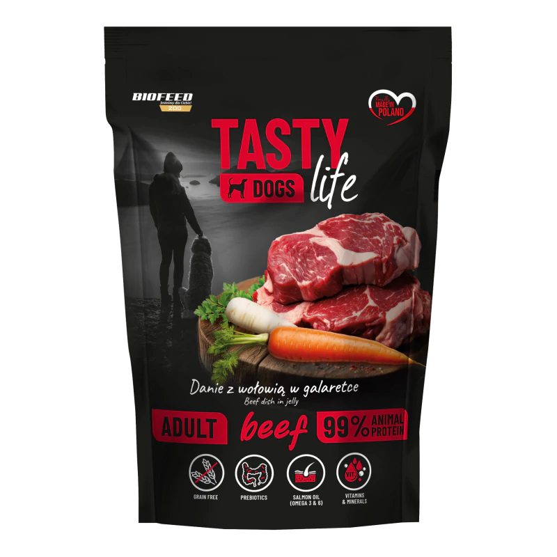 Mokra karma dla psów Tasty Dogs Life WOŁOWINA 90% 500 g
