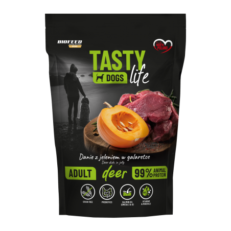 Tasty Dogs Life JELEŃ 90% mokra karma dla psa 500g