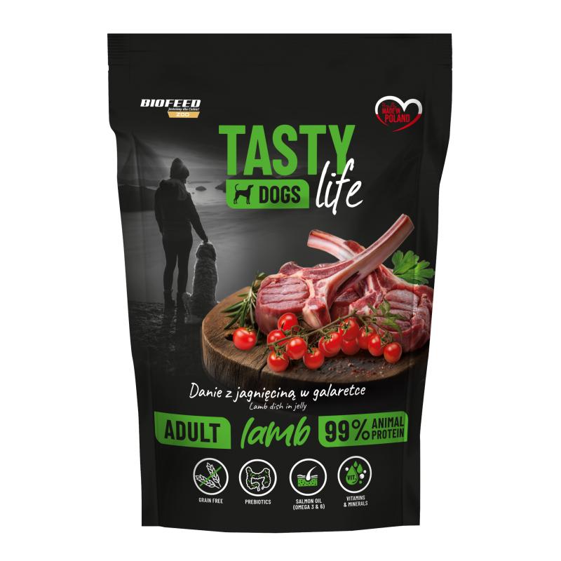 Tasty Dogs Life JAGNIĘCINA 90% mokra karma w galaretce 500g