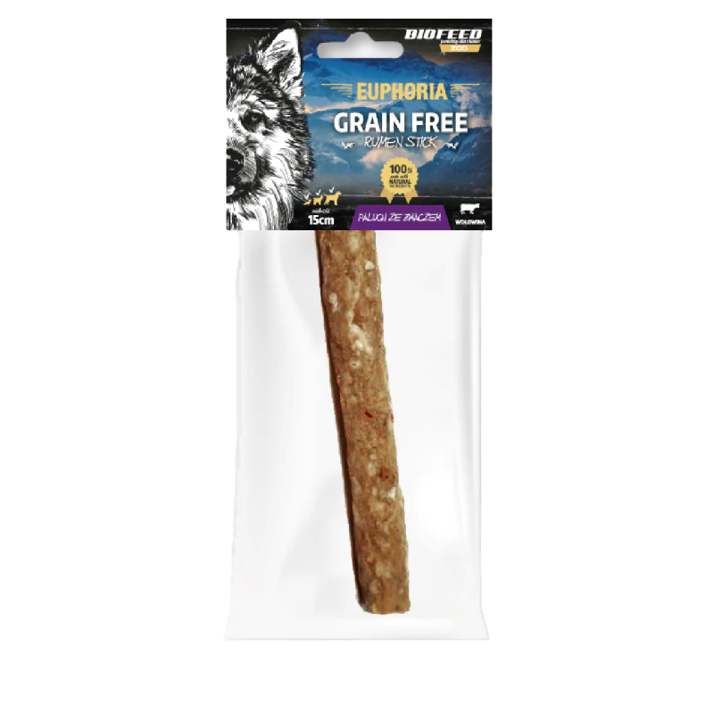 EUPHORIA Rumen Stick – Paluch dla psa z wołowiną i żwaczem 15 cm