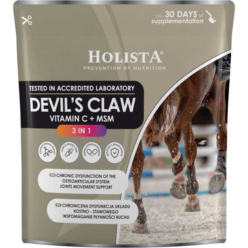 HOLISTA EQUINE DEVIL’S CLAW VITAMIN C + MSM 500G