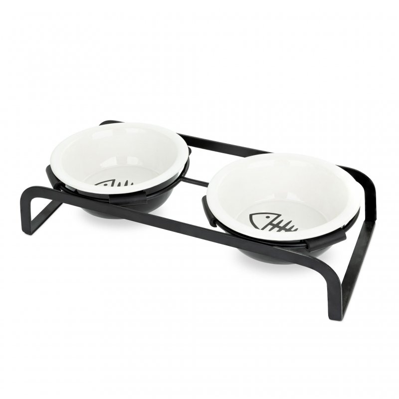 Ceramiczne miski dla kota na stojaku 12 cm