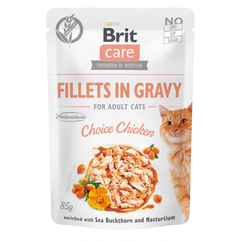 BRIT CARE Cat - Kurczak, Rokitnik, Nasturcja (saszetka) 85g