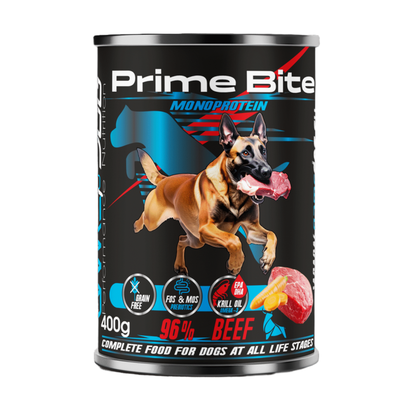 Karma mokra Prime Bite Wołowina z marchewką 400g