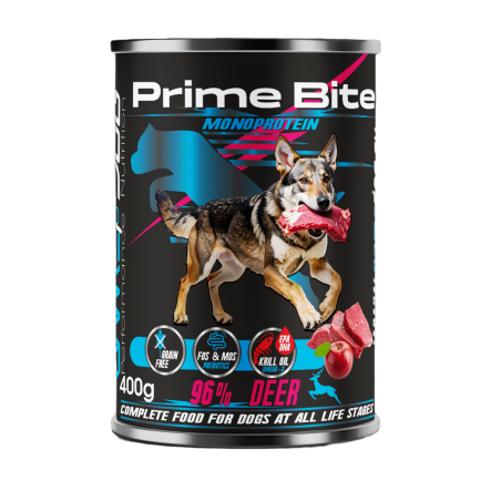 Karma mokra Prime Bite Jeleń z jabłkiem 400g