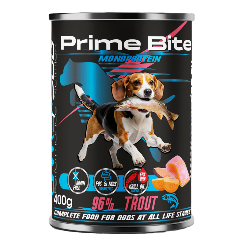 Karma mokra Prime Bite Pstrąg z batatem 400g
