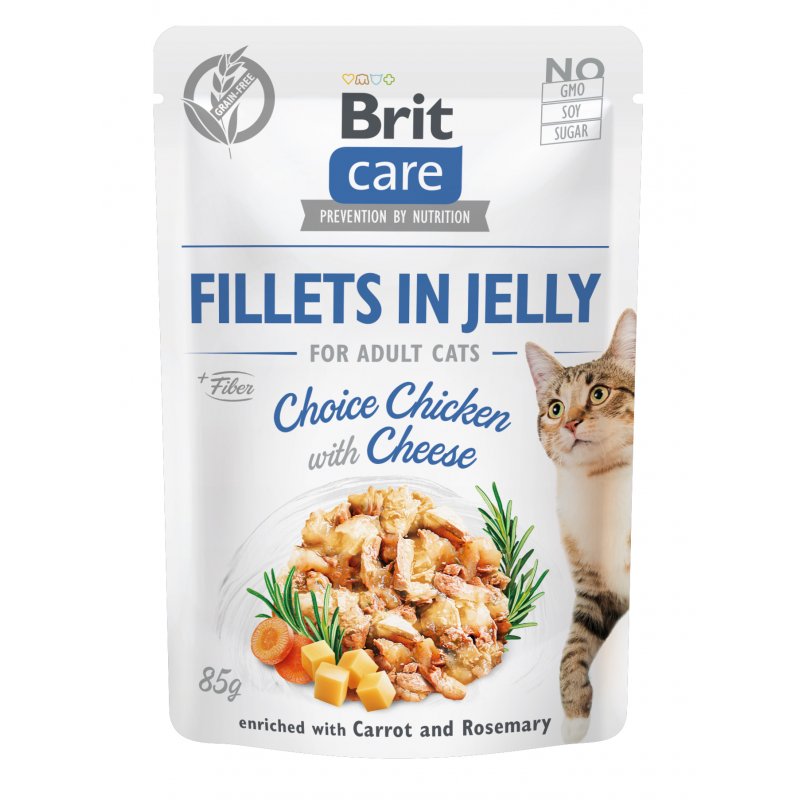 Brit Care Cat Fillets in Jelly, kurczak i ser, 85 g