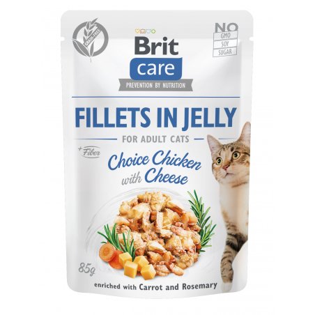 Brit Care Cat Fillets in Jelly, kurczak i ser, 85 g