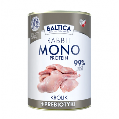 Baltica Karma mokra mono królik z prebiotykami 400g