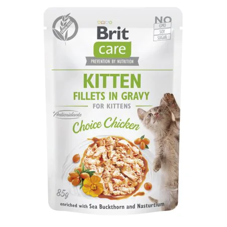 BRIT CARE CAT FILLETS IN GRAVY KITTEN CHOICE CHICKEN 85G