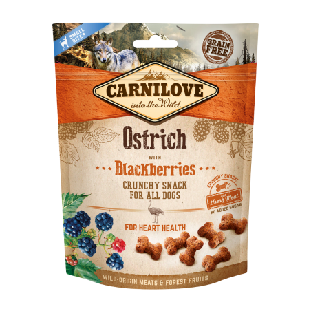 Carnilove Crunchy Snack, struś i jeżyna, 200g