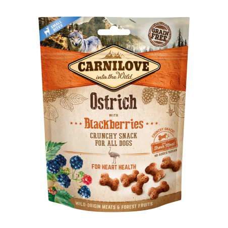 Carnilove Crunchy Snack, struś i jeżyna, 200g