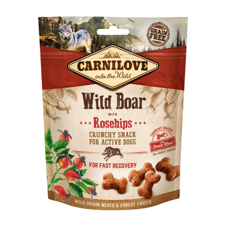 Carnilove Crunchy Snack, dzik i owoce dzikiej róży, 200g