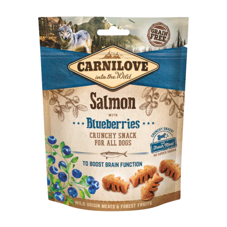 Carnilove Crunchy Snack, łosoś z jagodami, 200g
