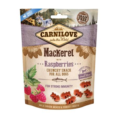 Carnilove Crunchy Snack, makrela i malina, 200g
