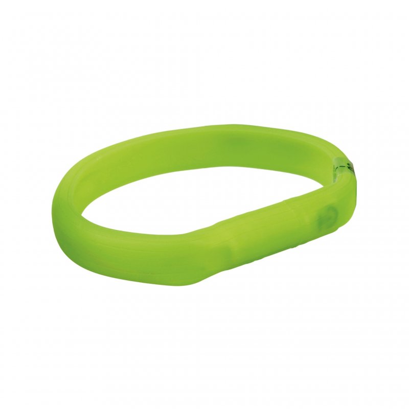 Opaska świecąca USB dla psa zielona M-L do 50 cm