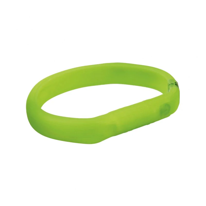Opaska świecąca USB dla psa zielona M-L do 50 cm