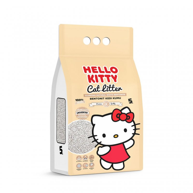 Hello Kitty, żwirek bentonit dla kota naturalny 5 L
