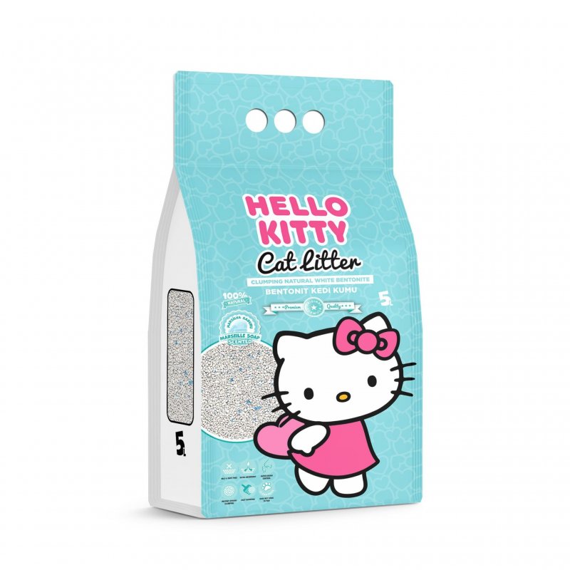 Hello Kitty, żwirek bentonit dla kota, mydło marsylskie 5L