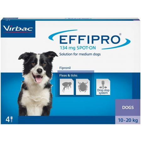 Virbac EFFIPRO Spot-On M Pies 10-20kg Krople na kleszcze 4szt.