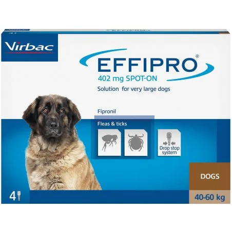 Virbac EFFIPRO Spot-On XL Pies 40-60kg Krople na kleszcze 4szt.