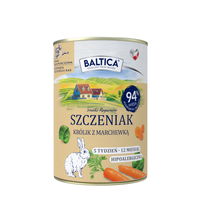 BALTICA Szczeniak Królik z marchewką 400g