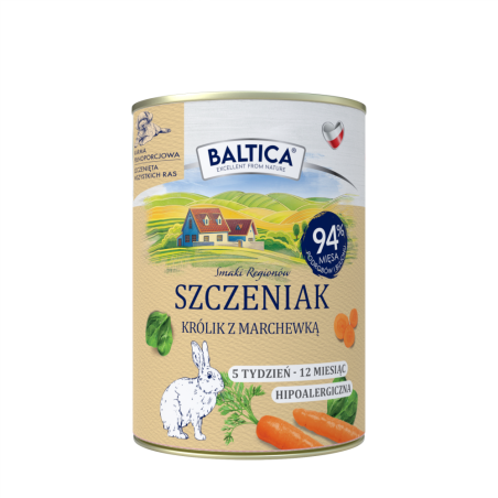 BALTICA Szczeniak Królik z marchewką 400g
