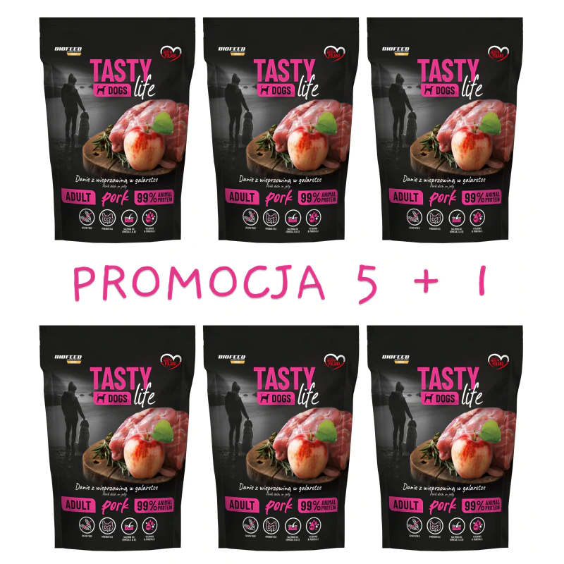 Zestaw Tasty Dogs Life WIEPRZOWINA 90% 500g