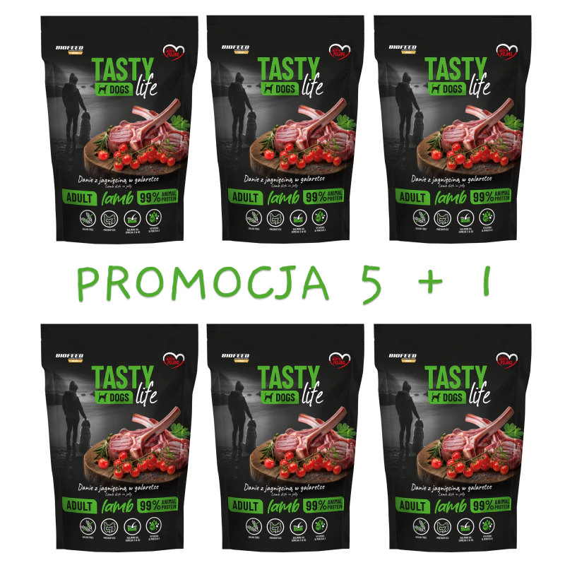 Zestaw Tasty Dogs Life JAGNIĘCINA 90% 500g