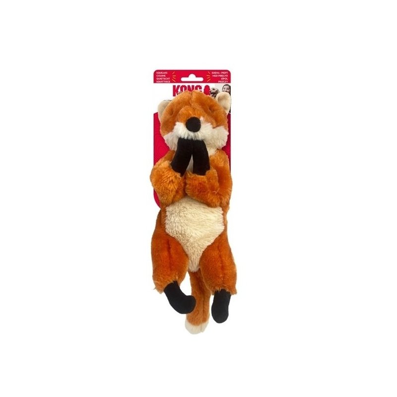 KONG Wild Low Stuff Fox – pluszowa piszcząca zabawka dla psa